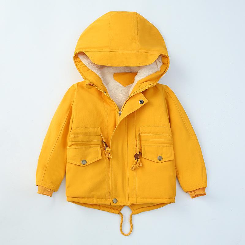 Long Style Kids Clothes Winter Jacket for Boys Fleece Velvet Kids Boys Girls Coat Outerwear Overalls for Children