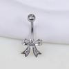 Fashion Bowknot Heart Navel Rings For Women Sexy Belly Button Nail Body Piercings Jewelry Stainless Steel Belly Button Ring Gift