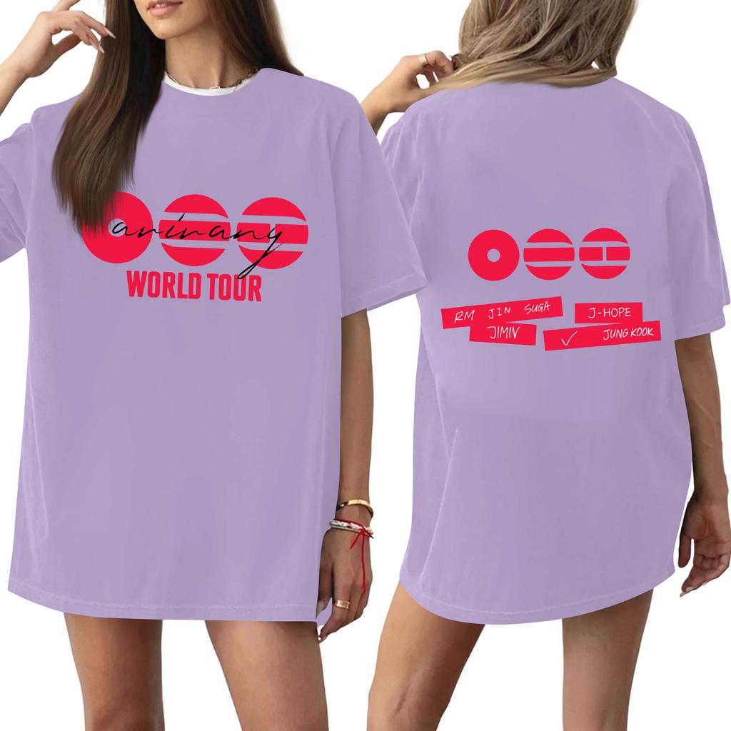 Damen Casual Buchstabendruck Kurzarm Top T-Shirt