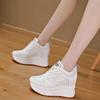 Increased 10CM Genuine Leather Sneakers Platform Wedge Hidden Heel Pumps Warm Fur Women Winter Shoes