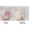Plush Christmas Stocking Beads Chian Cartoon Elk Shoulder Bag Hanging Decorations Pink White Christmas Gift Bag Chrismtas