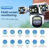 10K UHD WiFi6 20MP Outdoor Security Camera with 10X Zoom Four Screens Four Lenses PTZ Auto-Tracking Waterproof for CCTV
