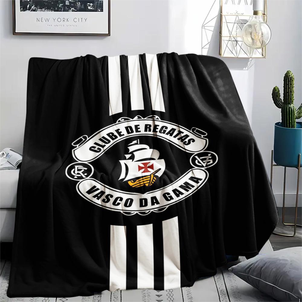 1Pc CR Vasco Da Gama Print Flannel Blanket High Quality Warm Comfortable Cover for All Seasons Perfect for Gifts Home Decor