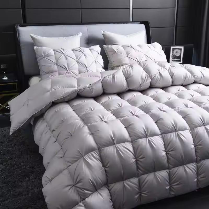 High-quality 100% White Goose Down Duvet Winter Comfortable Warmth Comforter King Keep Warm Anti-drilling Goose Down Quilt Queen