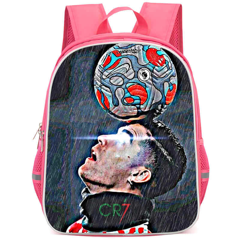 Cr7 Rucksack Hochauflösender Druck Große Kapazität Multifunktion Reißverschluss Oxford Rückenschutz Leichter Rucksack