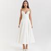 Sexy Sheath V-Neck Fishbone Waistband A-Swing Dress