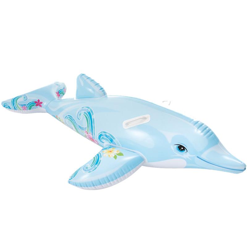 Dolphin Ride-On Pool Float Inflatable Toy for Kids Water Park Surfing Cartoon Float