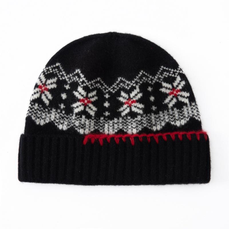 Korean Style 100% Pure Cashmere Knit Hat – Warm, Stylish Ear Protection Skullcap for Couples