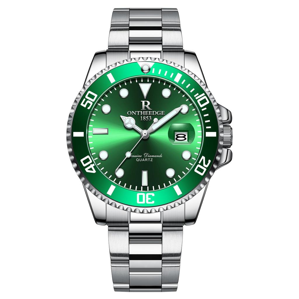 Analog Quartz Water Resistant to 3 Stainless Rotating Date Luminous Large Perfect for Job and More Men's Watch, ATM, Steel, Bezel, Display, Display,