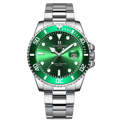 Analogowy Kwarcowy Wodoodporny do 3 Stal Nierdzewna Obracany Datownik Luminescencyjny Duży Idealny do Pracy i Nie Tylko Zegarek Męski, ATM, Stal, Bezel, Wyświetlacz, Wyświetlacz,