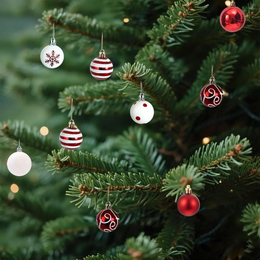 4cm Painted Christmas Ball Set Plastic Xmas Baubles Xmas Tree Hanging Gift Ball Christmas Decorations Xmas Ornament Ball