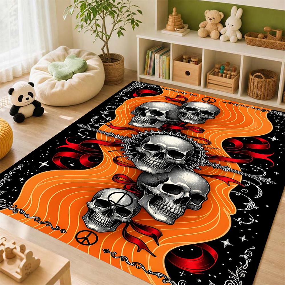 Dark Satanic Black Metal Art Patterned Rug Allseason Carpet For Entryway Home Party Decor Gift For Friends