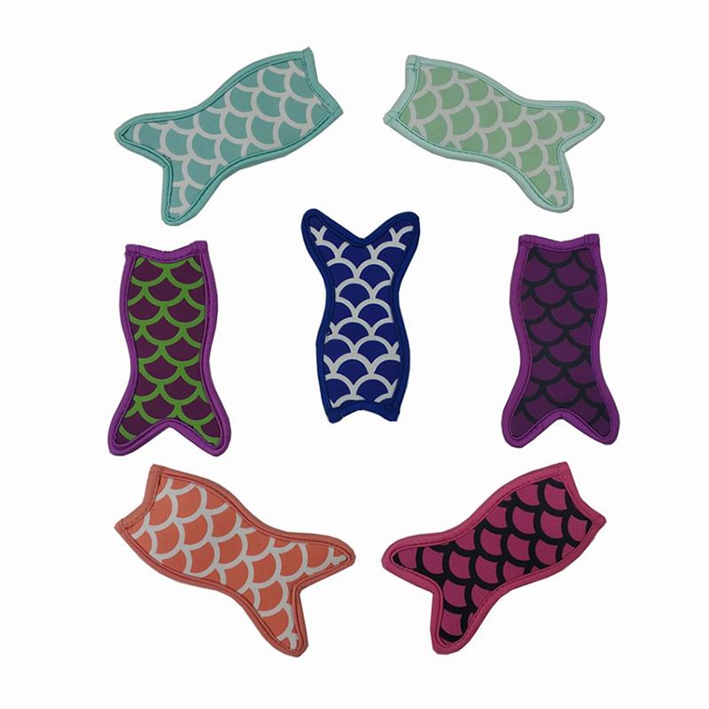 1PC Keep Cooled Icy Pole Holder Popsicle Cover Fish Tail Reusable Colorful