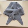 Solid Color Knitted Triangular Scarf Women's New Autumn and Winter Warm Versatile Cross Small Scarf Shawl High Sense