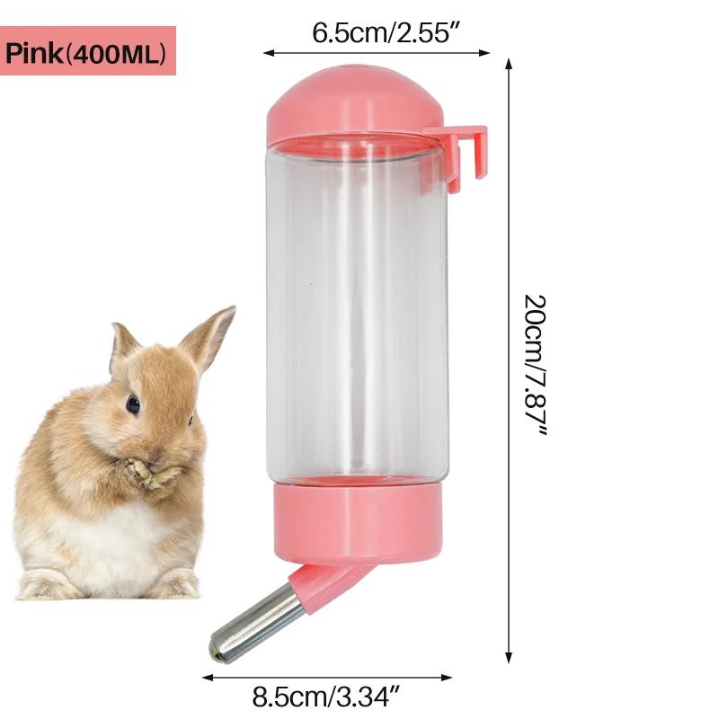 

400ml Pet Hamster Drinker Water Bottle Rabbit Hamster Automatic Feeding Device for Small Animals Supplies Pet Drinking Bottles розовый