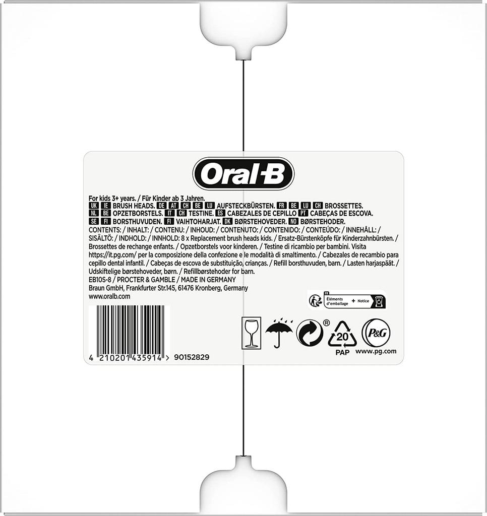 Braun Oral B Replacement Brush Sumizumi Clean Kids Soft Brush for Kids Kids 8 Pieces Spiderman Eco Package Version [Item]