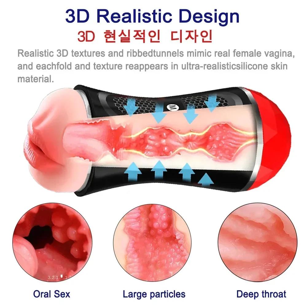 Double Head Male Masturbators for Men Vaginas Vacuum Pocket Pussy Sex machine Men's masturbato Cup Sex Toys Vibrator For Adult