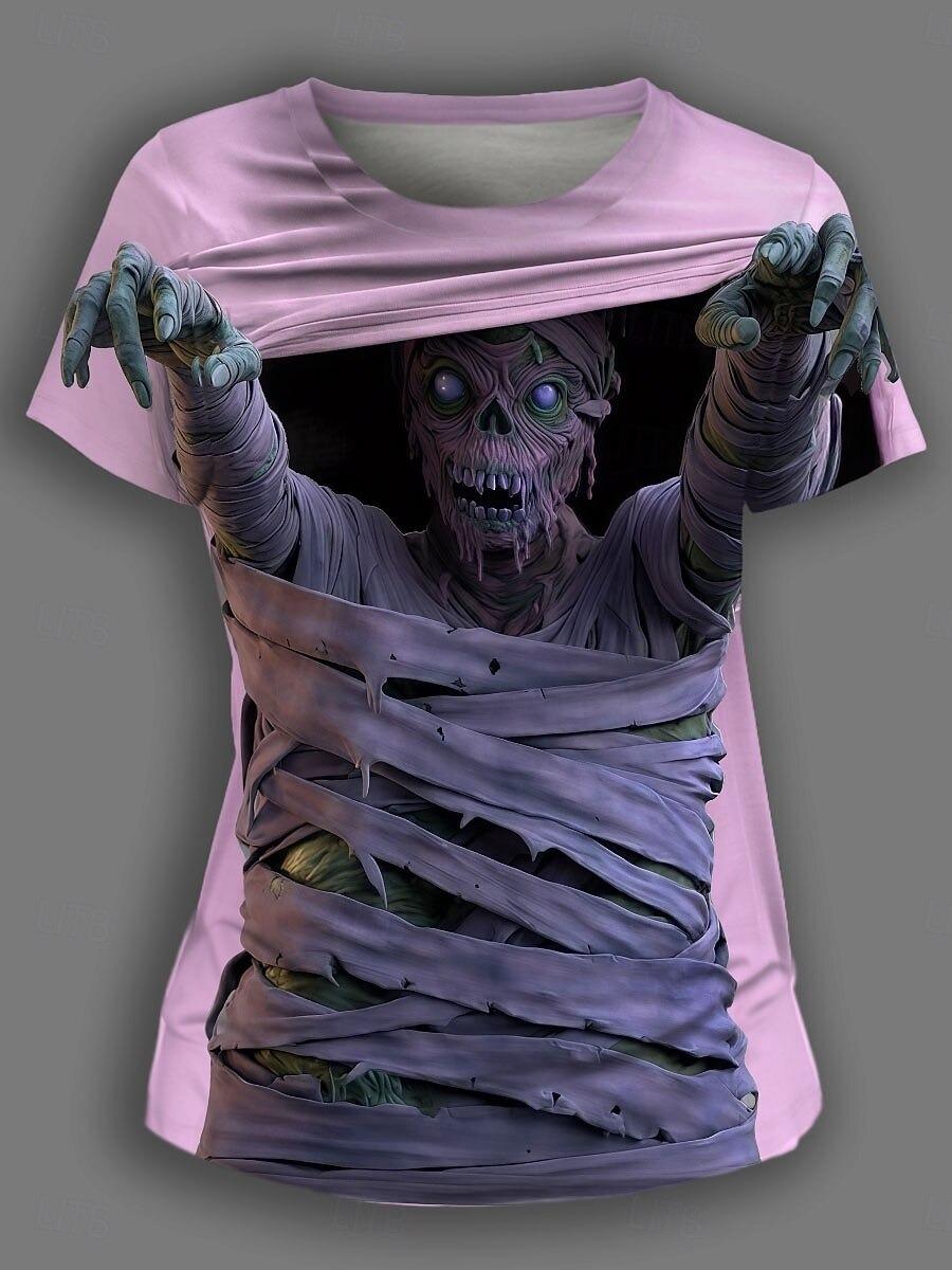 

Horror Skeleton Gothic 3D Printed T-shirt Outdoor Street Short Sleeved Top Casual Fashion Hip Hop O-neck Clothing XXXL