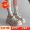 Pink platform small leather shoes women's 2025 summer new French retro thick high-heeled pearl Mary Jane lightweight single shoes