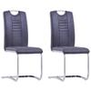 Day & Night - Day & Night Cantilever Dining Chairs 2 Pcs Faux Suede Leather Grey
