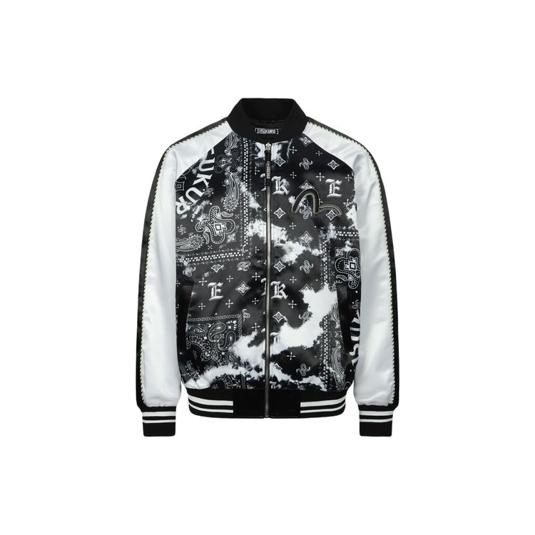 Evisu Aw23 Brand Logo All Over Print Embroidered Yokosuka Jacket Men Jackets Black 2EAGNM3JK5272XXPQ