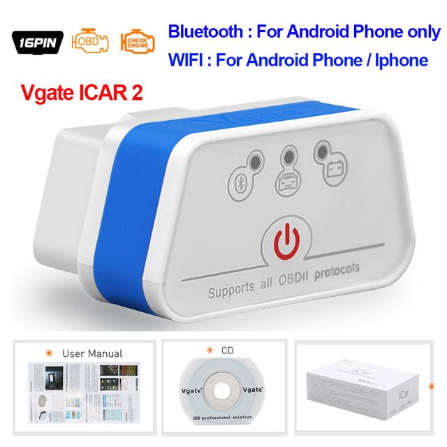 Vgate iCar2 obd2 Bluetooth-Scanner ELM327 V2.2 obd 2 wifi icar 2 Autowerkzeuge Ulme 327 für Android/PC/IOS-Codeleser