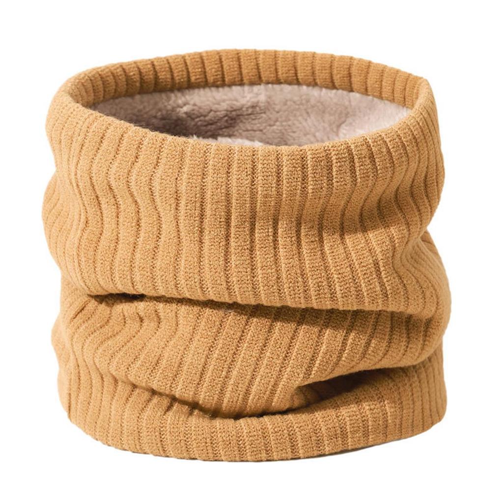 Unisex Double-Layer Fleece Neck Gaiter: Extra Thick, Warm, Solid Color Knitted Scarf for Autumn/Winter