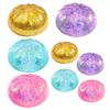 Yousheng 1/4Pcs Clear Glitter Dumpling Squeeze Toy, Soft Steamed Bun Stress Relief Toy, Hand Exercise Relaxation Tool for Kids Adults