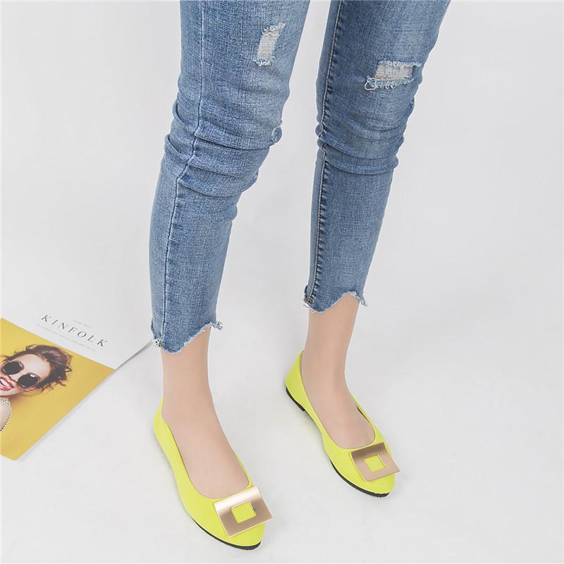 Women Girls Solid Big Size Slip On Flat Shallow Comfort Casual Single Shoes 23 Colors