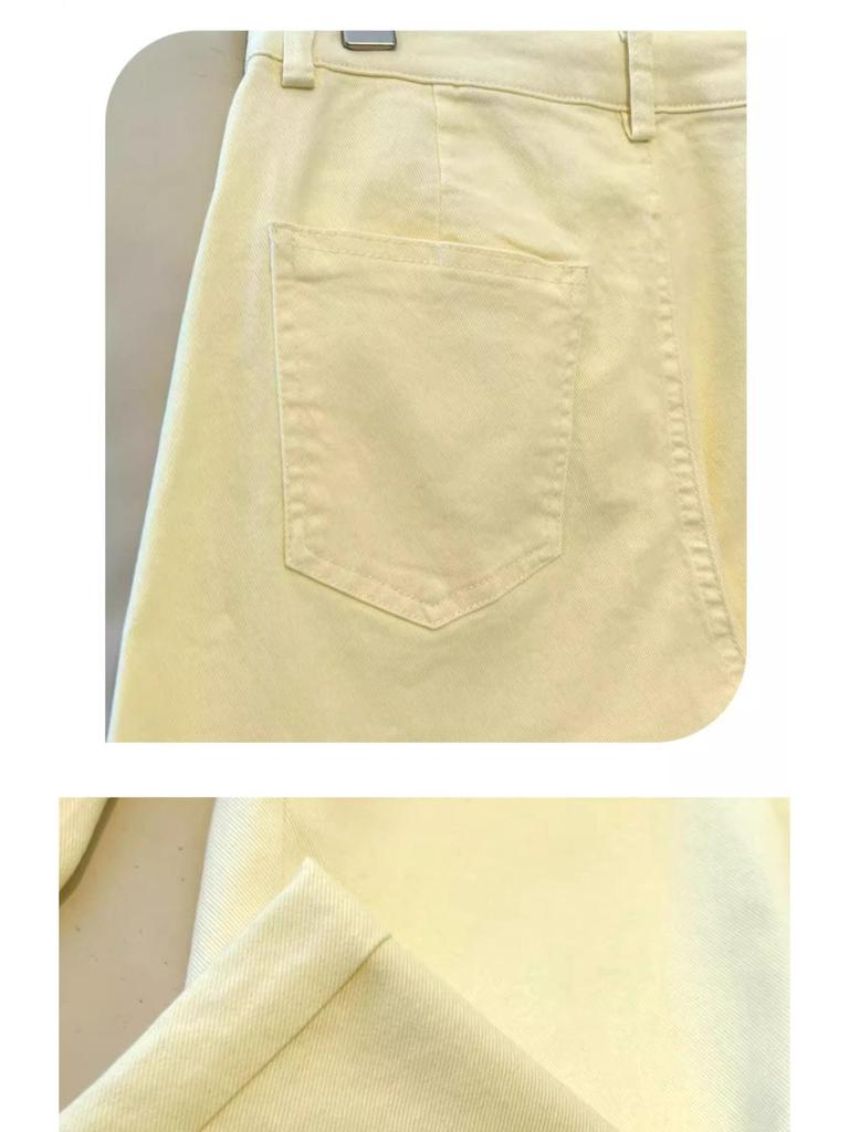 Women's Wide-Leg White Jeans, Spring Summer 2025 - Retro Slim Fit, Loose Straight-Leg Trousers