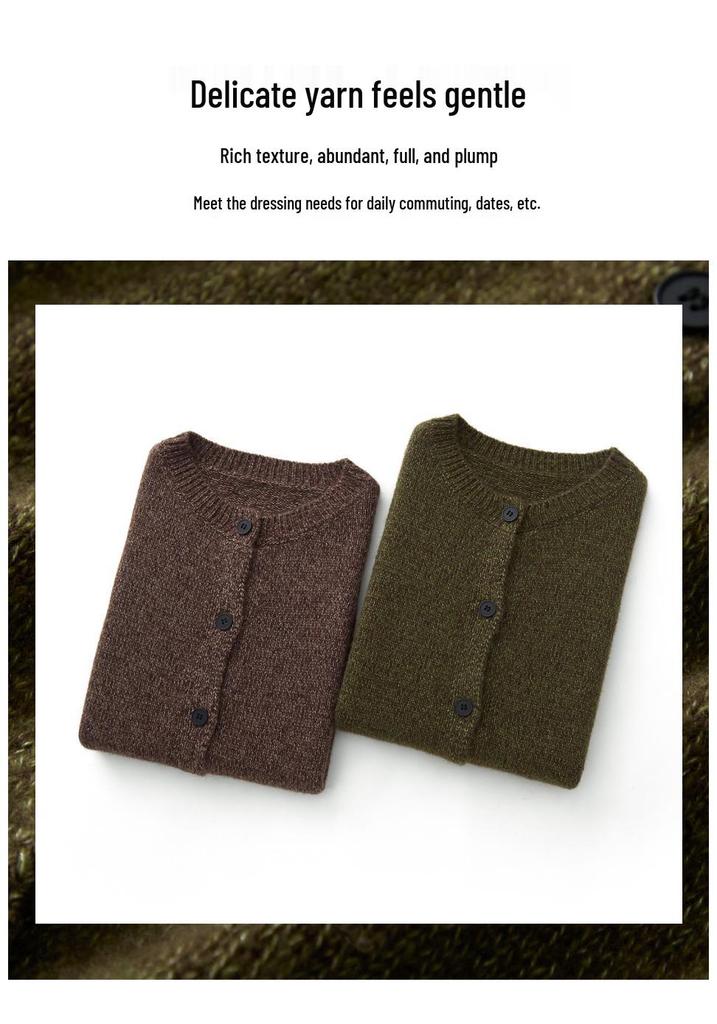 Luftiger Heather Seidenwoll-Strick-Ärmelloser Cardigan-Weste