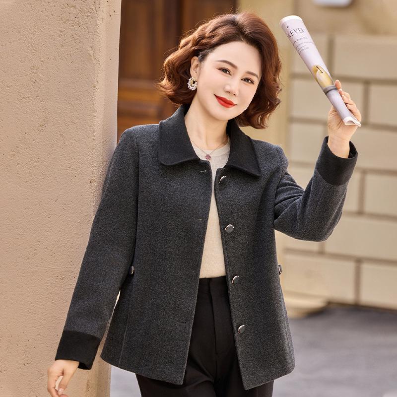 

Mom s Spring Woolen Coat - 2026 New Style for Middle-Aged & Elderly Women, Perfect for Spring & Autumn. XL (80-95 lbs)