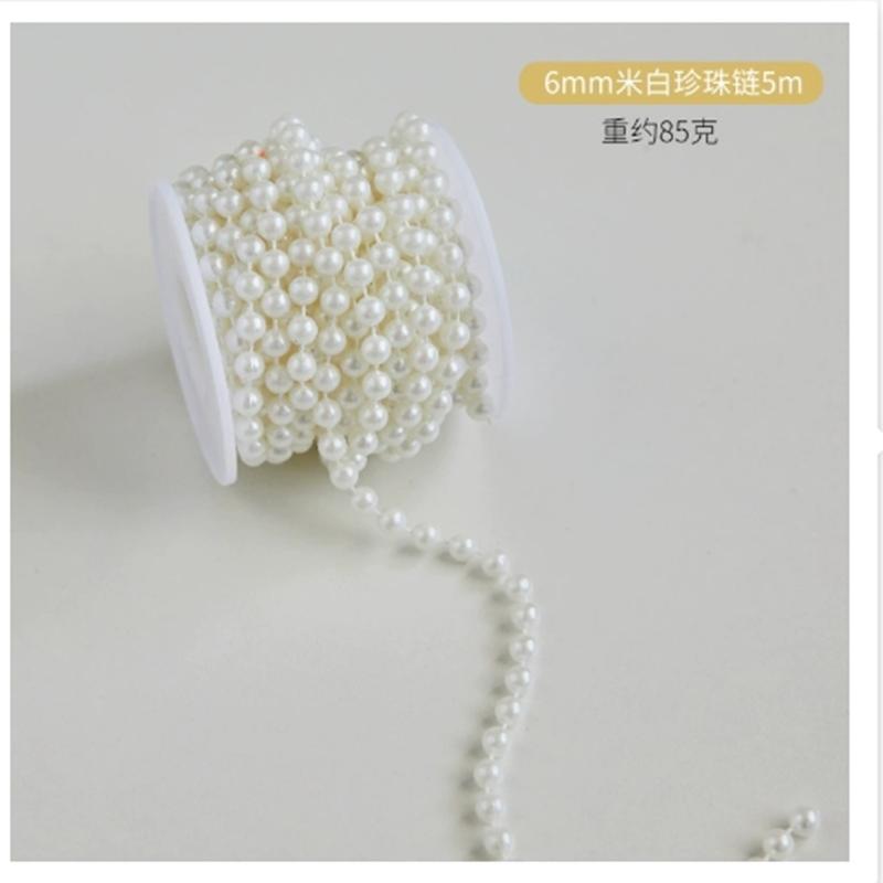 Christmas Decoration Fishing Line Artificial Pearls Beads Chain Garland Wedding Party Decoration DIY Christmas Tree Decoration