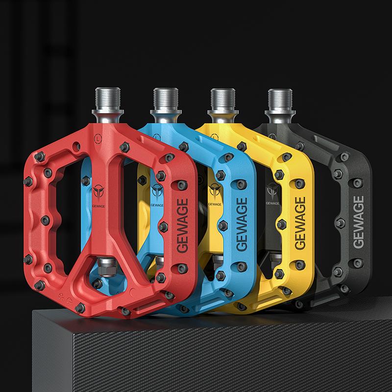 GEWAGE MTB Bike Pedal Nylon Material 2 DU Widen Anti-slip Lightweight Bicycle Pedals