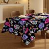 Day of the Dead Skull Tablecloth - Vibrant Mexican-style Polyester, Suitable for Indoor and Outdoor Diningzyc