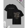 European Sizes "Faith Over Fear" T-Shirt - Men's Casual Short Sleeve Tee with Geometric Pattern
