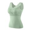 Thermal Tank Top for Women V Neck Sleeveless Camisole Top with Padded Bra Winter Warm Undershirt High Stretch Base Layer