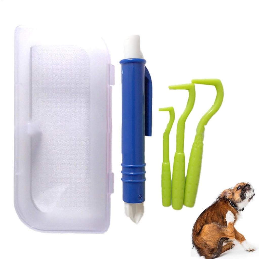 4pcs Flea Remover Hook Tick Remover Tweezer Tick Pull Pet Cat Dog Accessories Tick Tool safe and comfortable Pet Supplies