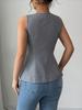 2025 Summer Rose Button Sleeveless Slimming Vest – Elegant Commute Style