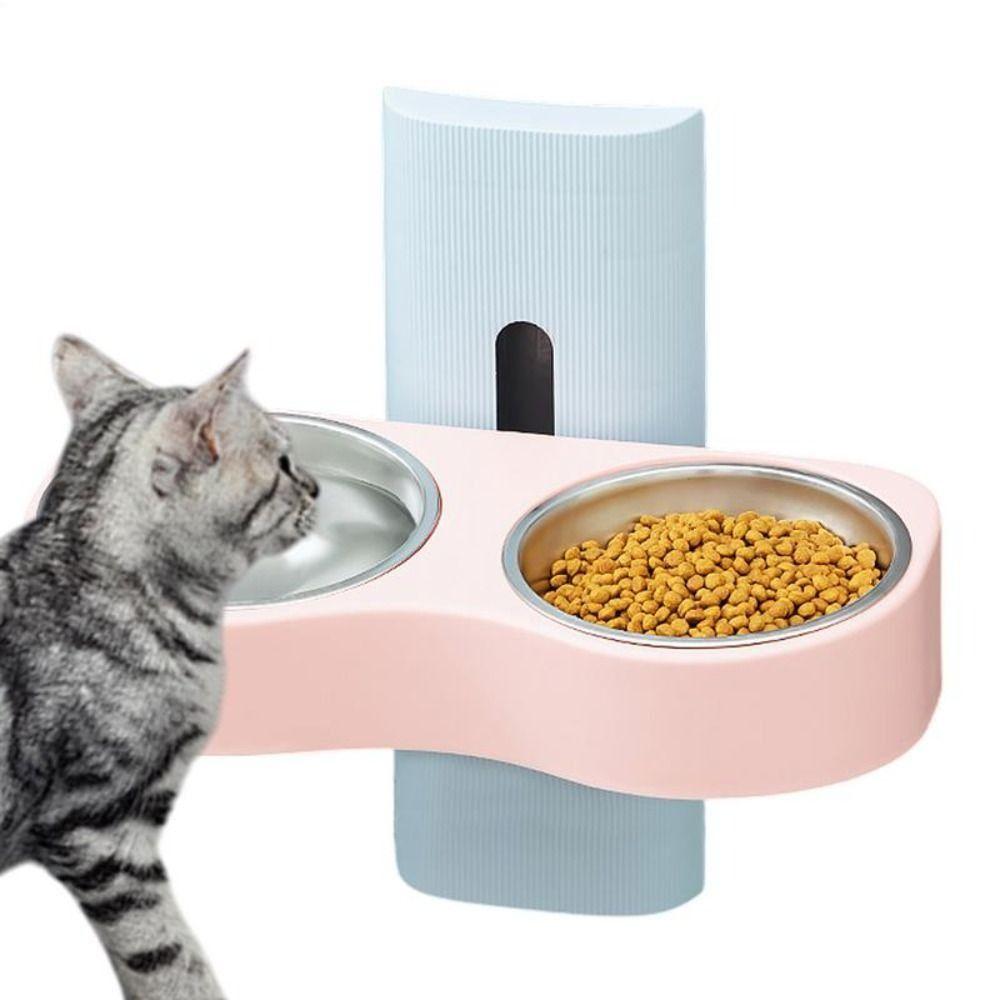 Space Saving Cats Watering Bowl Double Bowl Pet Feeding Bowl Dog Eatting Bowl  for Small Dogs