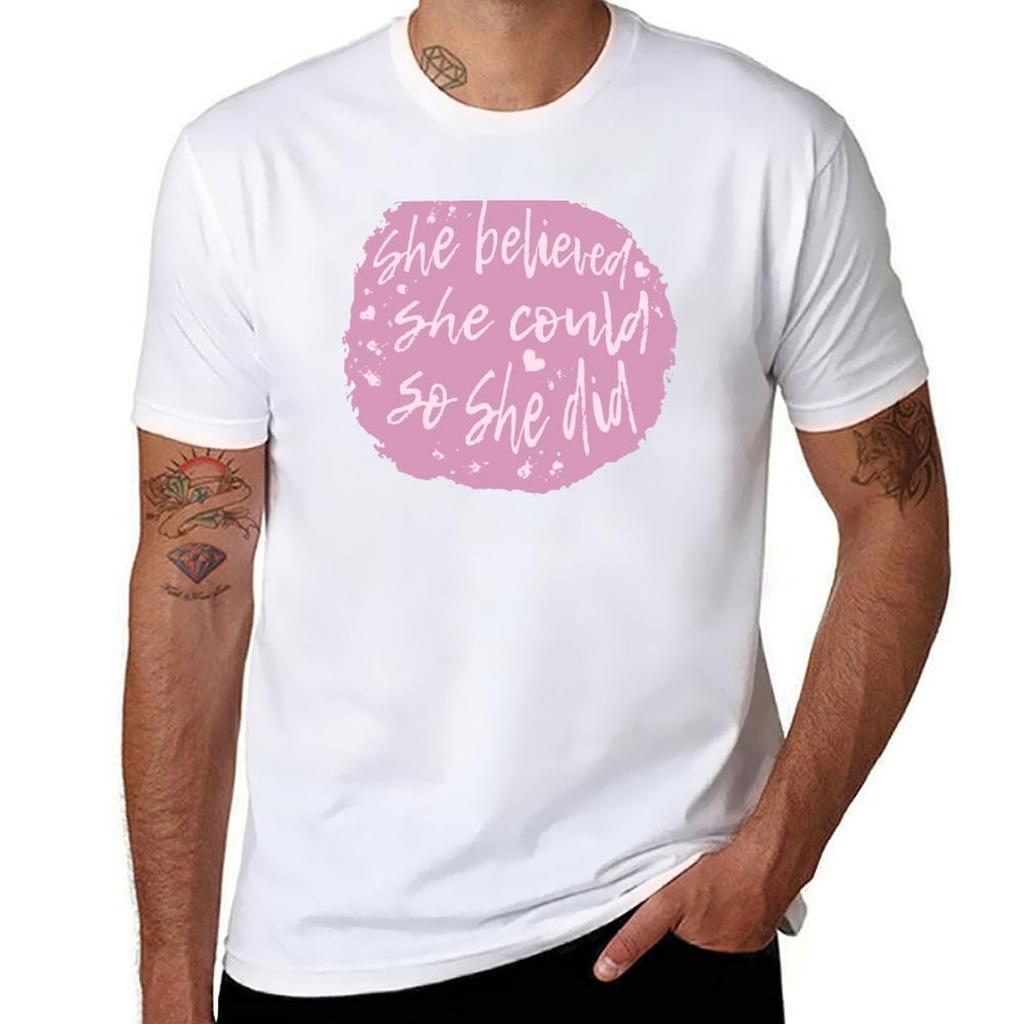 She Believed She Could So She Did TShirt Trendy Pattern TShirt for Men