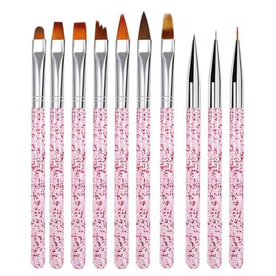 Pinceaux à ongles UV, 10 pièces, pour Nail Art, peinture, dessin, stylos dégradés, outil de manucure