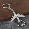 Airplane Bottle Opener Keychain Metal Aircraft Model Keychain Fun Bag Charm Novelty Bottle Opener Gift for Airplane Lovers
