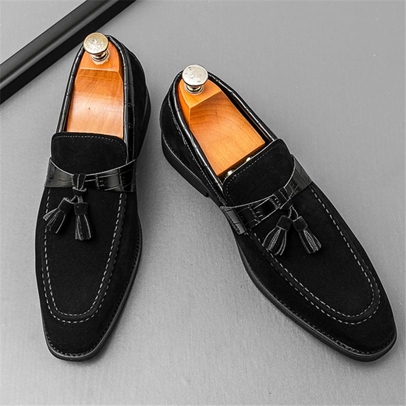 

Мода Новый Дизайнер Мужские Остроносые Кисточки Замшевая Кожа Свадебная Обувь Мужские Пенни Лоферы Формальная Обувь Zapatos Hombre 38