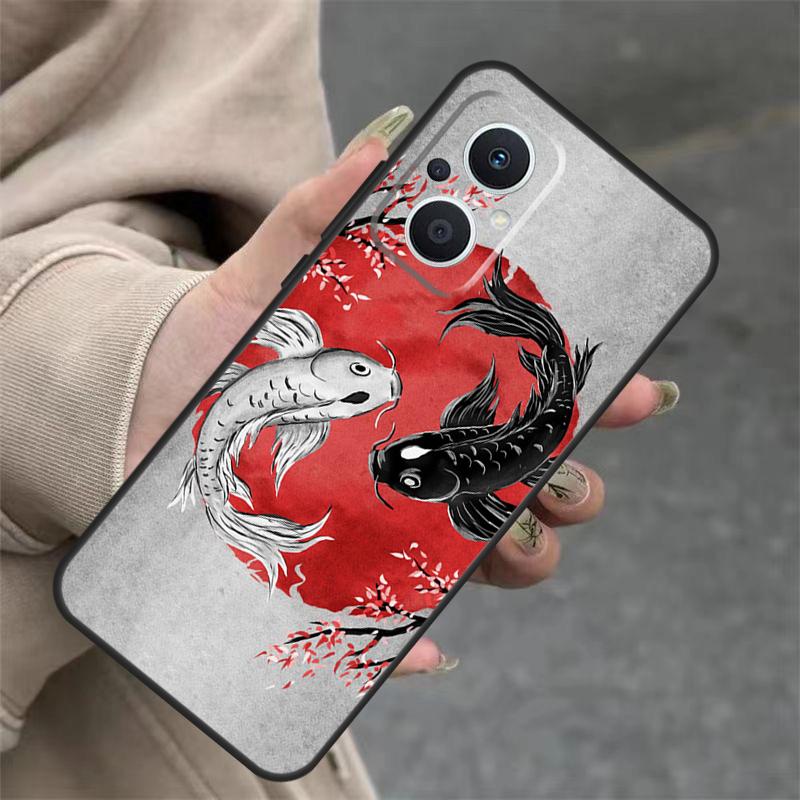 Koi Fisch Yin Yang Hülle Für OPPO Reno 14 10 11 12 13 Pro 11F 12F 13F 14F 7 8 Lite OPPO Find X9 X8 X5 Pro Abdeckung