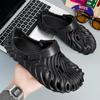 Large size ultra-light couple's fingerprint hole shoes new summer bag head cool slippers beach half slippers dual-purpose