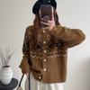 2025 Autumn and Winter Korean New Twist Crew Neck Knitted Cardigan Women's Casual Style Loose Versatile Sweater Jacket Women