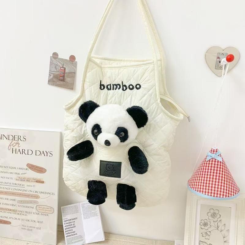 

Panda Elephant Bear Plush Doll Single Shoulder Underarm Bag Storage Spacious Panda