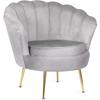 Relaxing Armchair for the Living Room Angel Seashell Grey Velour Modern