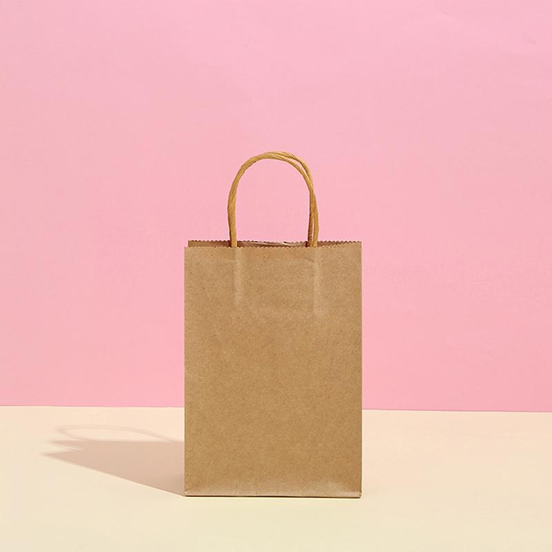1pcslot Kraft Paper Bag With Handles Gift Packing Bags For Store Clothes Wedding Christmas Supplies Handbags Packaging Bag